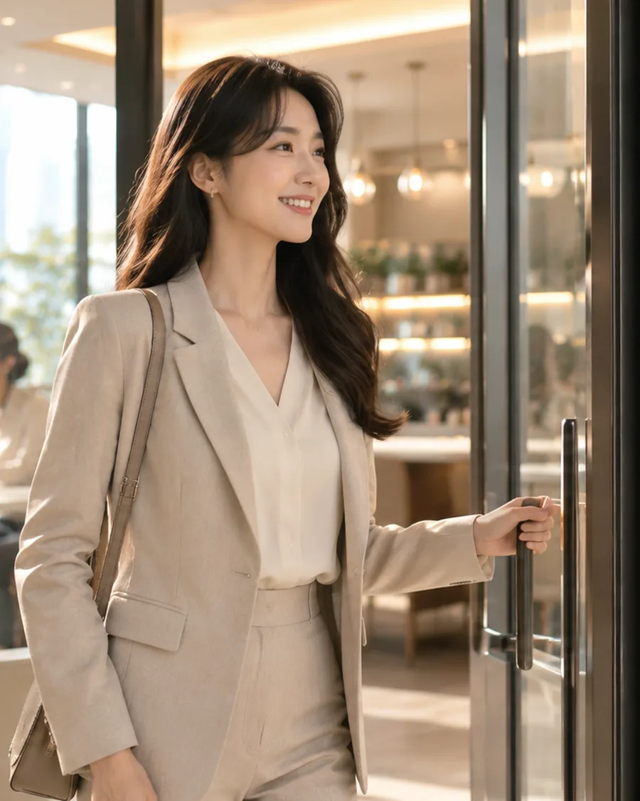 약속 장소로 들어서는 참가자